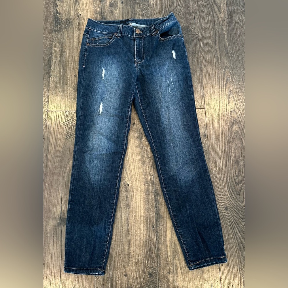 *GUC* 1822 Denim Women's Skinny Distressed Stretch Dark Denim Jeans, Size: 6